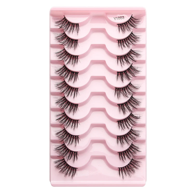 SHIDISHANGPIN 5/10Pairs False Lashes Cat Eye Eyelashes Eyelash Extension 3D Mink Half Lashes Natural Makeup faux Cils maquiagem - Blinksy